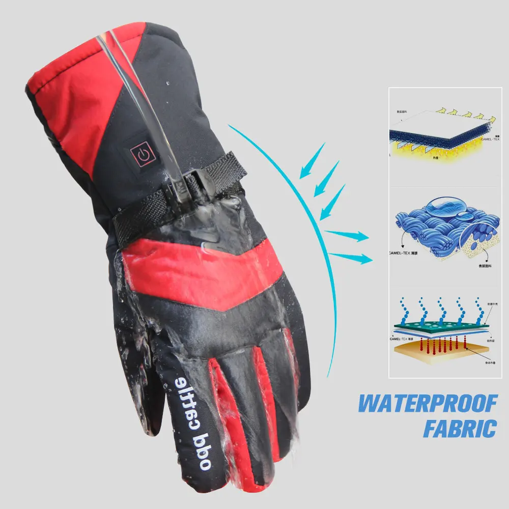 Новинка, мотоциклетные перчатки, водонепроницаемые, с подогревом, Guantes, Moto, сенсорный экран, на батарейках, для езды на мотоцикле, для гонок, зимние перчатки