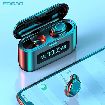 

FDGAO Wireless Headphones Bluetooth 5.1 Earphone TWS HIFI Mini In-Ear Earbud Sports Waterproof Headset HD Call With Microphone