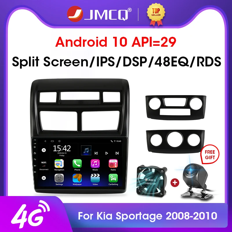 

JMCQ 2Din 2+32G Android 10 4G+WiFi Car Radio Multimedia Video Player For Kia Sportage 2 2008-2010 Navigation GPS Head Unit 2 din