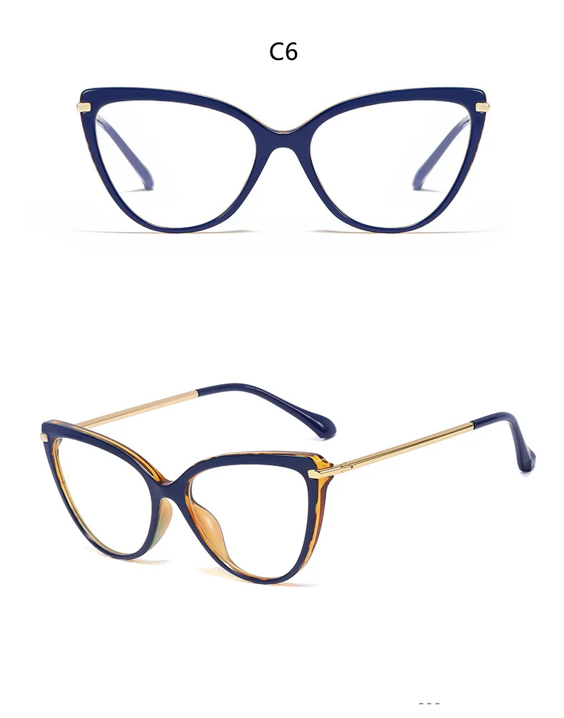 Ретро металлические ножки кошачий глаз оправа для очков женские брендовые дизайнерские очки прозрачные линзы оправа для очков UV400