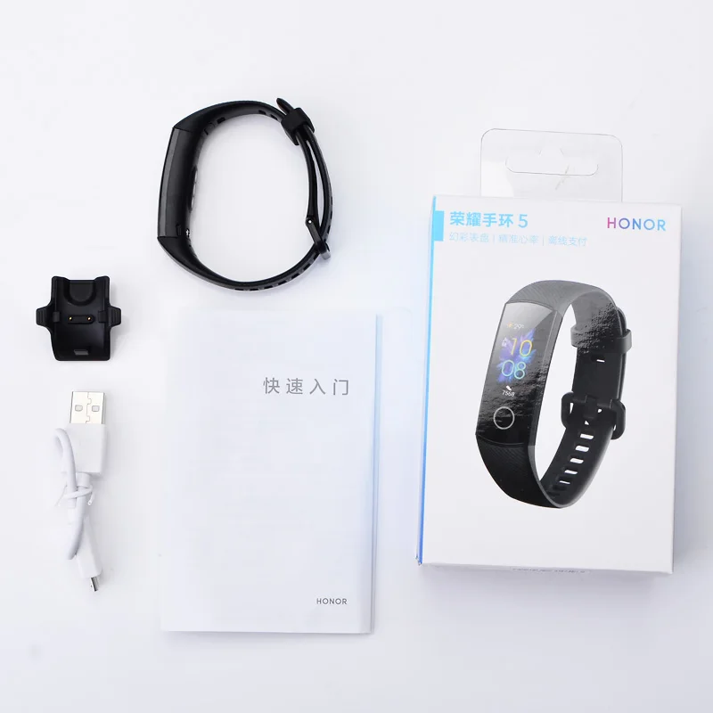 NFC версия huawei Honor Band 5, смарт-браслет, оксиметр, 4 цвета, экран, плавающий ход, Обнаружение сна, монитор Honor Band 5, синий, розовый, зеленый