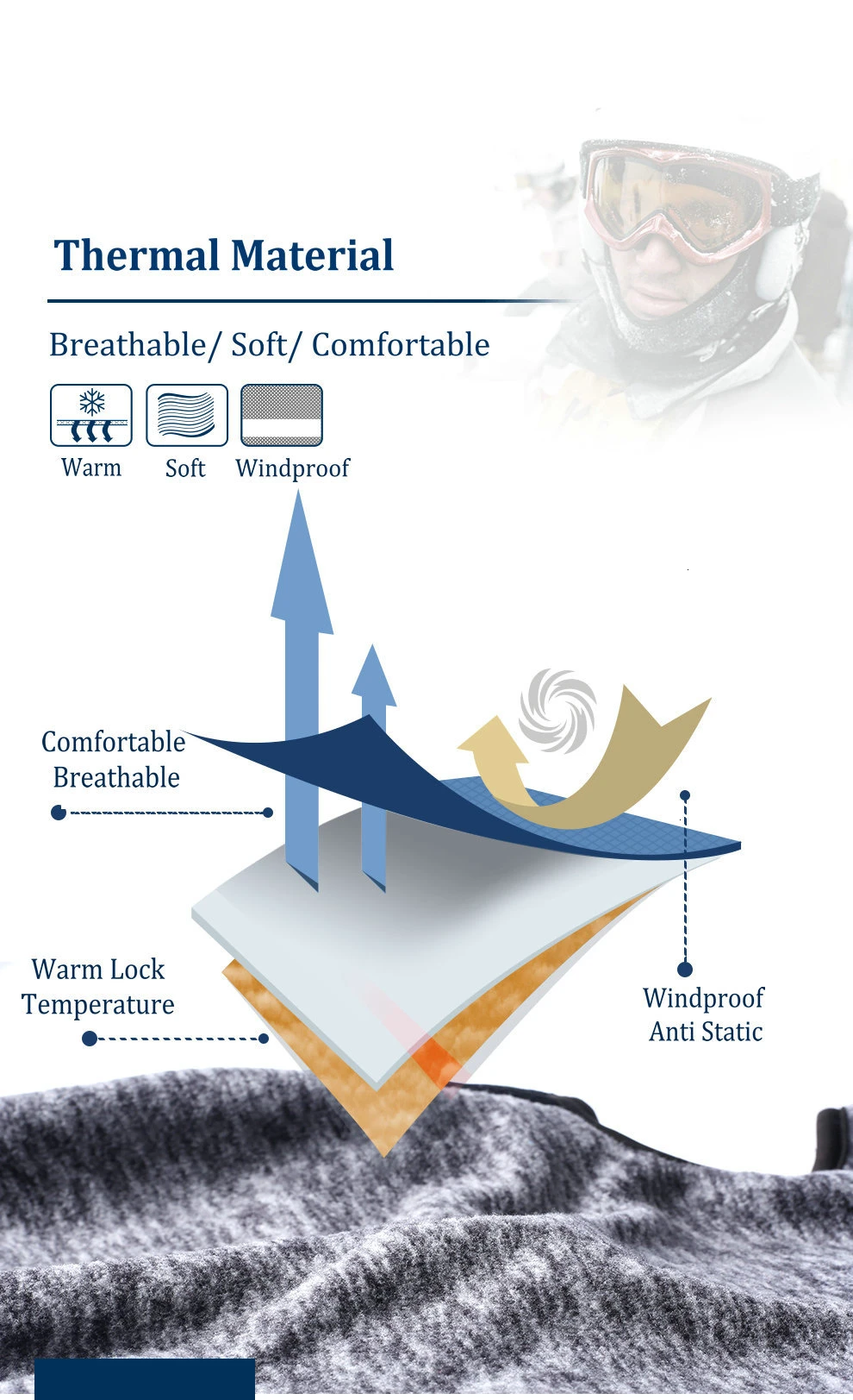 Cycling Cap Fleece Keep Warm Mens Winter Hats Thickened Thermal Head Bandanas for Outdoor Running Skiing Sports Snowboarding Cap (2)