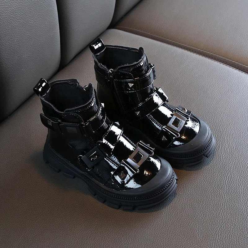 Boys'Boots осень Новинка в Корейском стиле для детей; Детские комплекты одежды для отдыха на ботинки martin Liang Pi Девочки Сапоги "Принцесса" Для детей от 4 до 15 лет