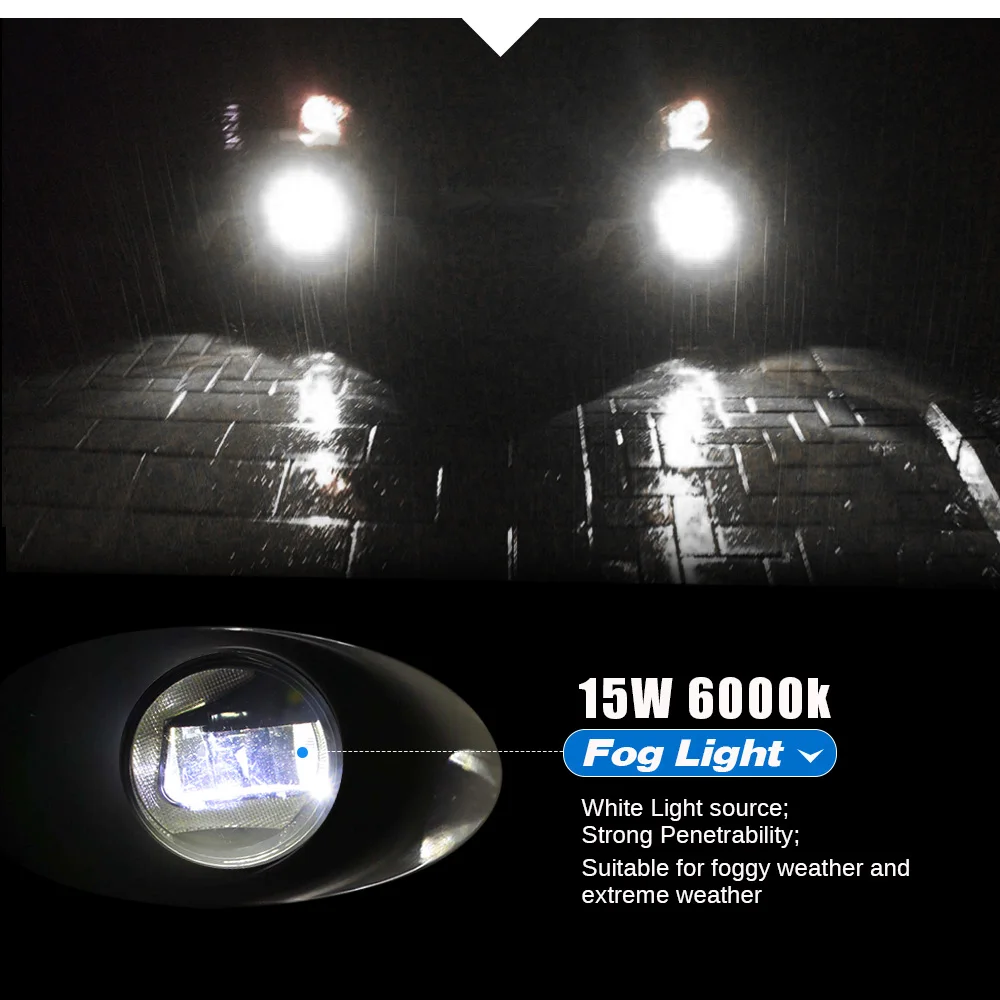  Buildreamen2 For Toyota IQ 2009 2010 2011 2012 2013 Car Styling LED Bulb Front Fog Light + DRL Dayt - 4000065505197