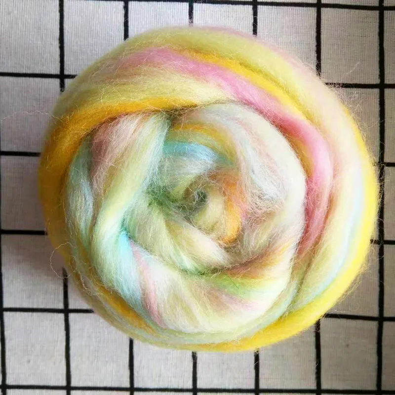 1Pcs 50g Mixed Color Felting Wool Fiber Needle Felting Natural Collection For Animal Projects DIY Craft