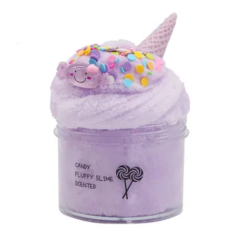 

8oz 200ml Cloud slime Non-Sticky and Super Soft Scented Slime Candy Slimes with Cute Charm Stress Relief Toy