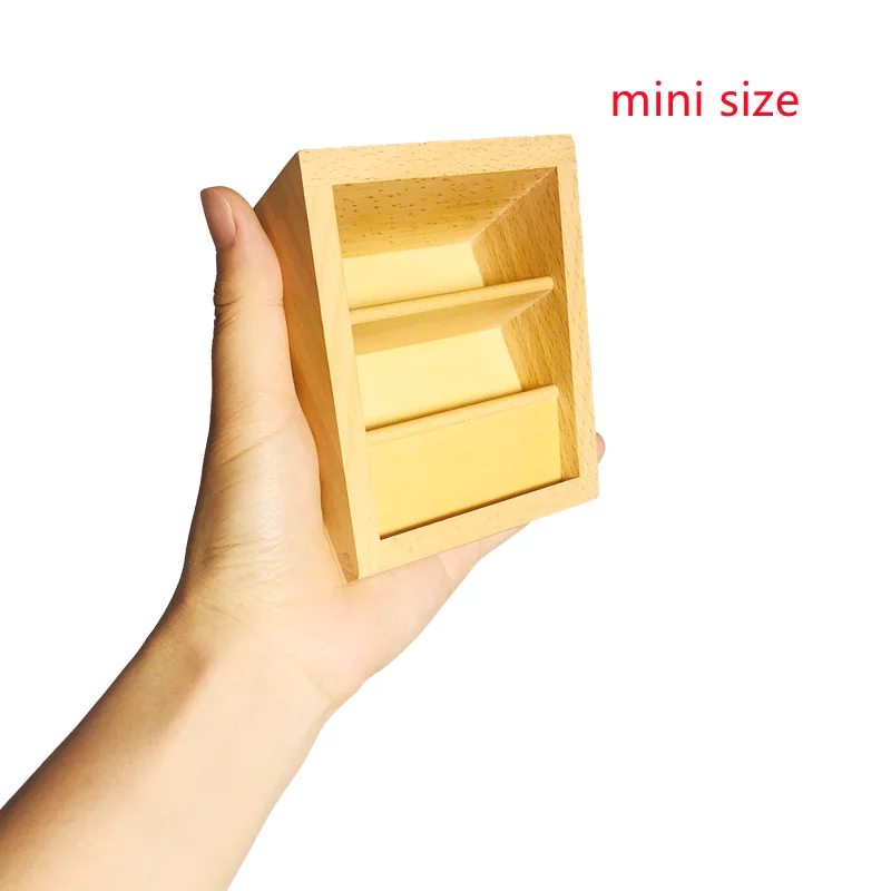 3 Sections Wooden Container for Cards Montessori Materials Mini Tray Organization Storage Box Language/ Culture Area Equipment 6