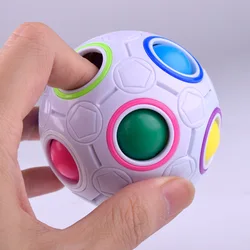 Cube magique en boule de Puzzle arc en ciel créatif, jouets d'apprentissage éducatifs pour enfants, soulagement de l'anxiété et du Stress GTJ50 