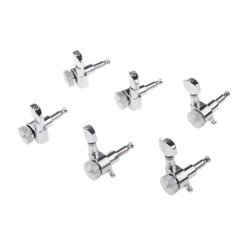 

3R+3L Sealed Electric Acoustic Guitar Machine Heads Threaded Tuners - Silver