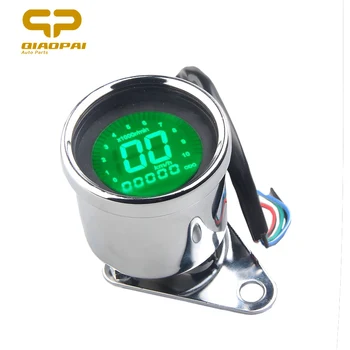 

12V Universal Motorcycle Speedometer Odometer Tachometer Gauge Instrument 7 Color 4 in 1 Backlight LCD Digital Display