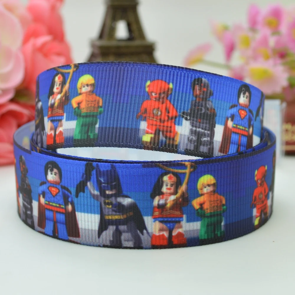 7/" 22 мм герой напечатал grosgrain ленты hai rbow DIY ручной работы OEM 50YD