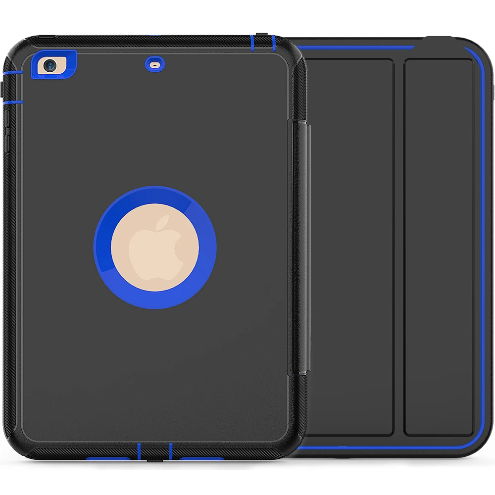 Dark Blue Умный для Apple Ipad Mini 1 2 3 7,9 чехол для детей безопасный защитный противоударный сверхпрочный силиконовый Жесткий умный Авто спящий ТПУ кожаный чехол - Цвет: Dark Blue