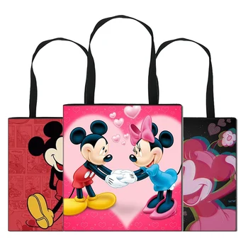 

Mickey And Minnie Women'S Tote Bag Large Beach Handbags Reusable Shopping Bags Eco Foldable Ladies Designer Shopper Bag Printed