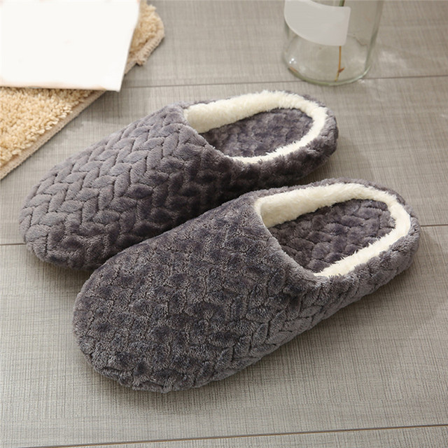 Indoor Slippers Warm Plush Lovers Home Slipper Anti Slip Autumn Winter Shoes Woman House Floor Soft Slient Slides