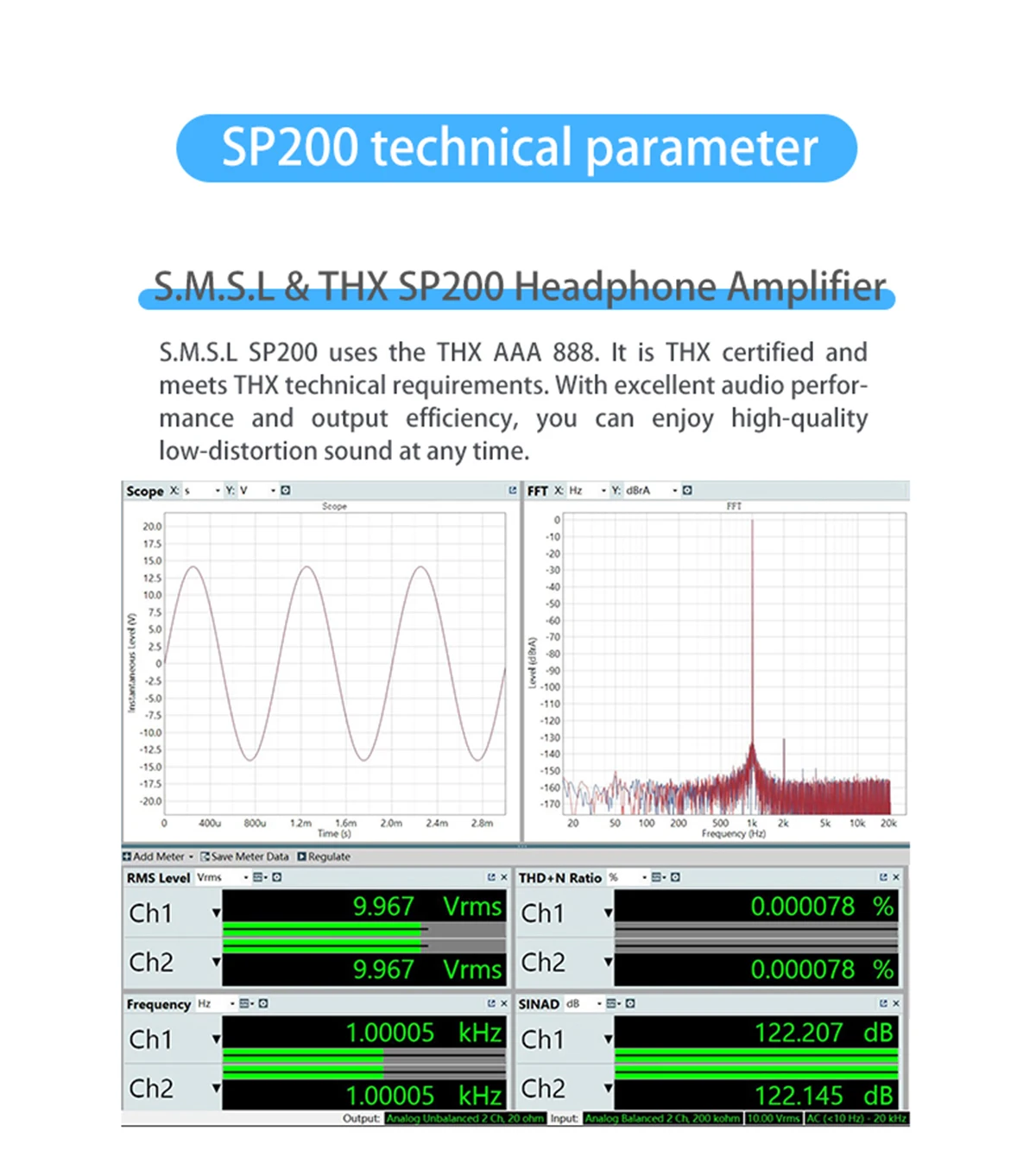 SMSL SP200 THX AAA 888 технология усилитель для наушников