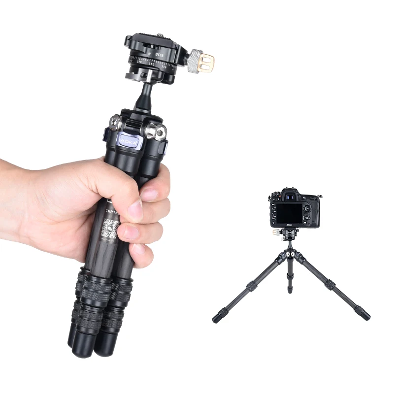 AOKA CMP163C+BC16 Tabletop Mini Carbon Fiber Compact Small Lightweight Tripod