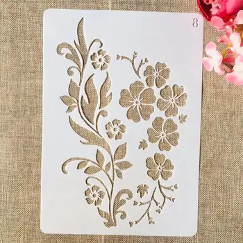 

A4 29cm Plum Flower Leaves DIY Layering Stencils Painting Scrapbook Coloring Embossing Album Decorative Template