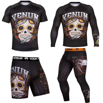 

T shirt sportwear suit mens MMA TRUNKS Sublimated print bjj boxing rashguard jiu jitsu gi rash guard breathable muay free ship