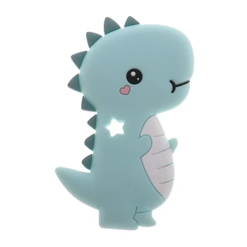 Food Grade 10pcs Stegosaurus Silicone Dinosaur Baby Teethers Dragon BPA Free Infant Products Newborn Pacifier Chain DIY Toys 2