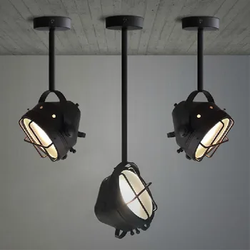 

Loft Vintage Loft American Industry Black Iron Pendant Light Bedroom Bedside Dining Room Bar Hanging Lighting Lamp Ing deco