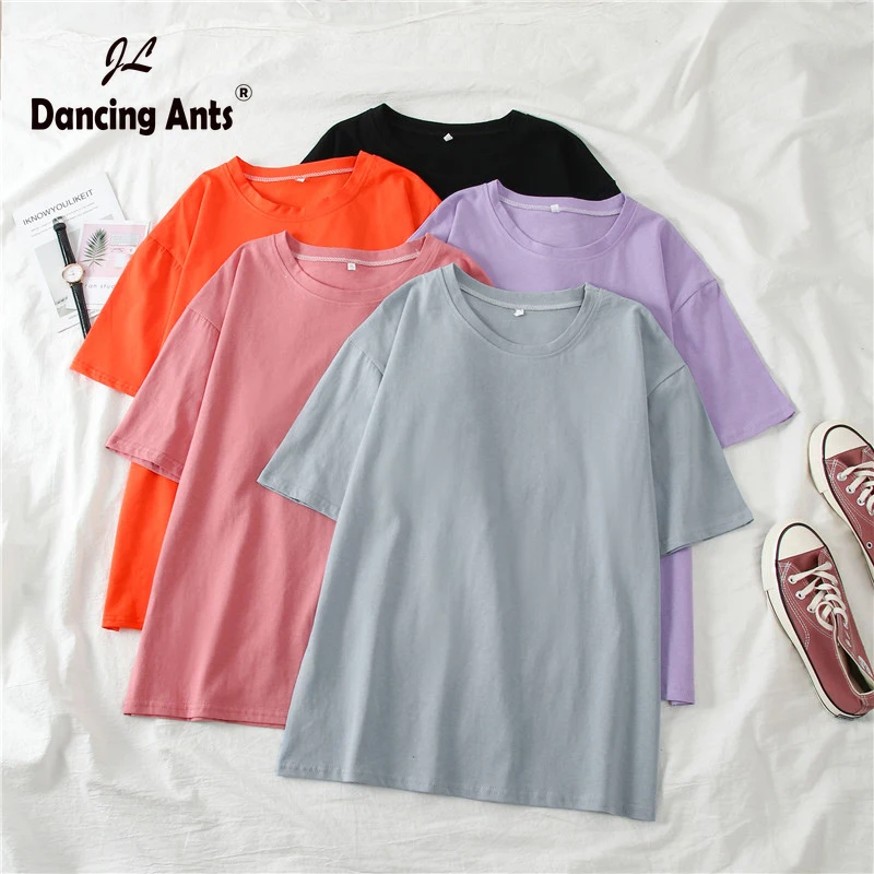 Женская футболка с коротким рукавом и круглым вырезом свободного