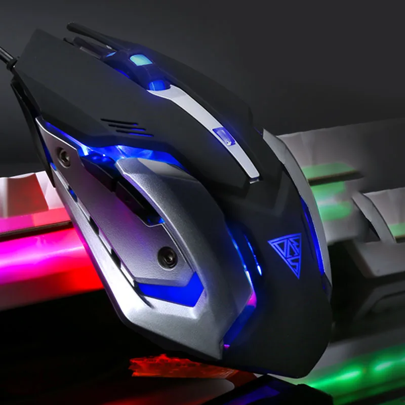 

Mechanical Gaming Keyboard Mouse Set Wired Anti-slip Breathing Light USB For Computer OUJ99