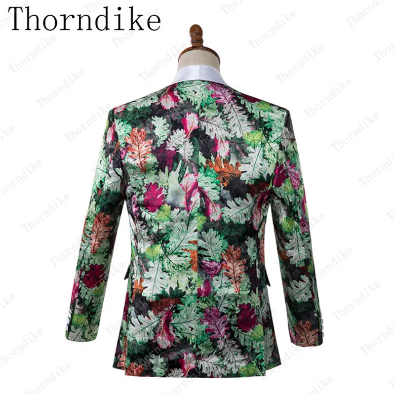 Thorndike costum сделано Роскошная только куртка hombre мужской свадебный костюм летний стиль блейзер с рисунком шаль отворот мужской Wondeful костюм
