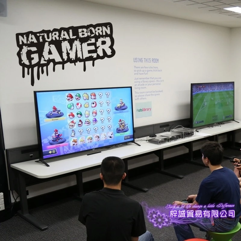 DCTAL Game Over Handle Sticker Gamer Decal Gaming Posters Gamer Vinyl Wall Decals Parede Decor Mural Video Game Sticker