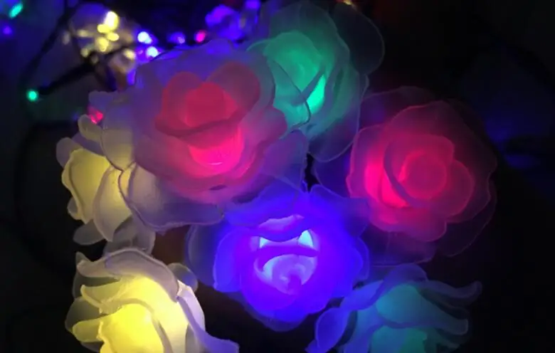 

LED new rose flower string light decoration holiday coloured light battery box lamp string 3m 20led