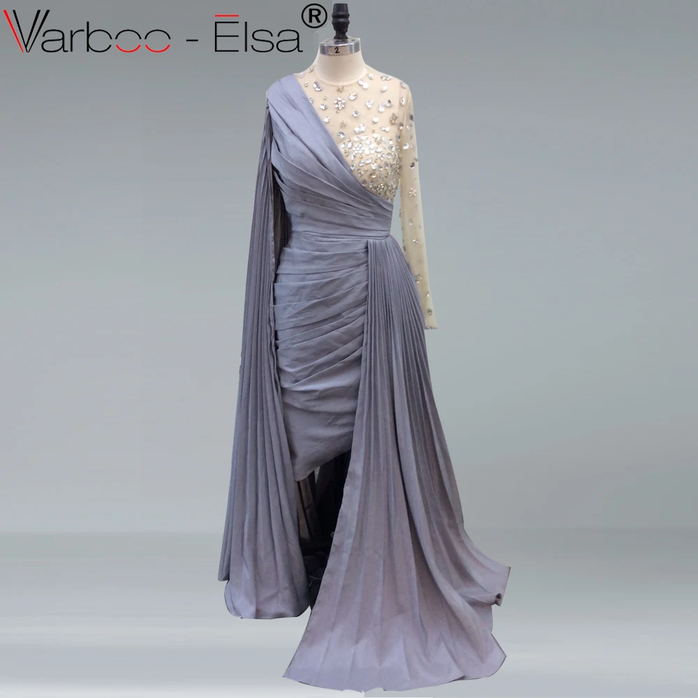 VARBOO_ELSA вечернее платье с длинным рукавом es 2019 ручная вышивка стразами robe de soiree