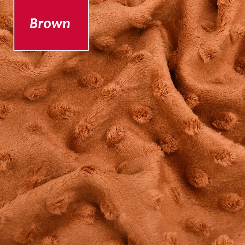 Brown 50x150cm Super Soft Minky Dot Fabric For Meter Handwork Sewing Blanket Material Antipilling Plush Fabric DIY Handmade Toys - Цвет: Brown