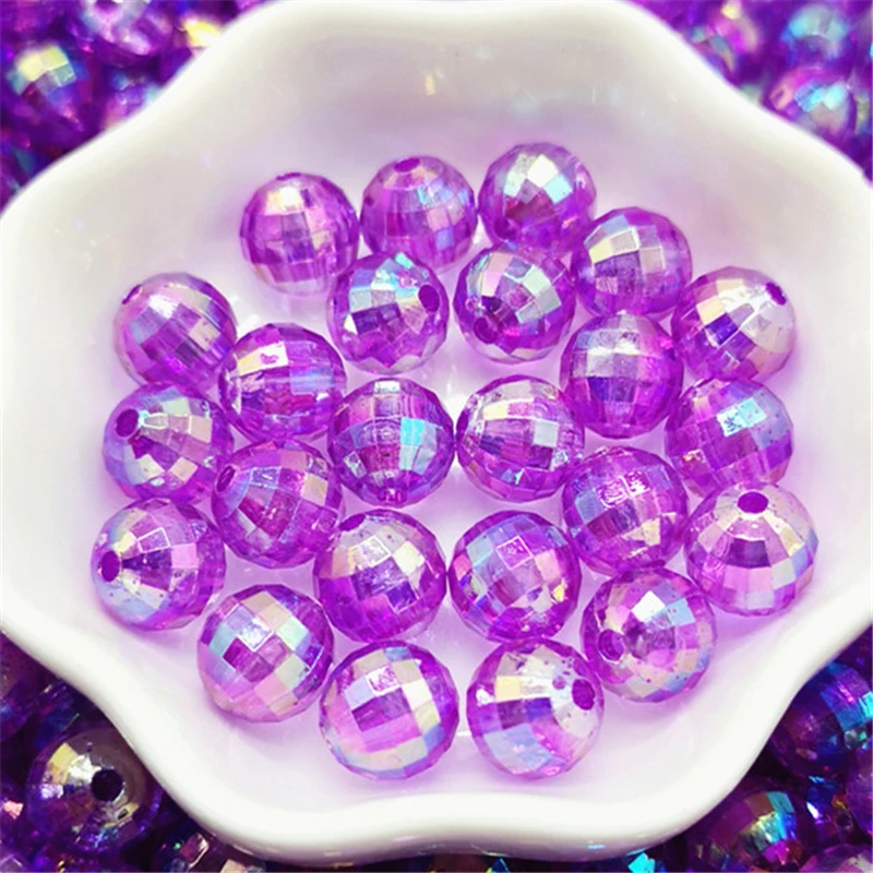 Acrylic Beads 6/8 10mm Transparent Electroplated AB Color