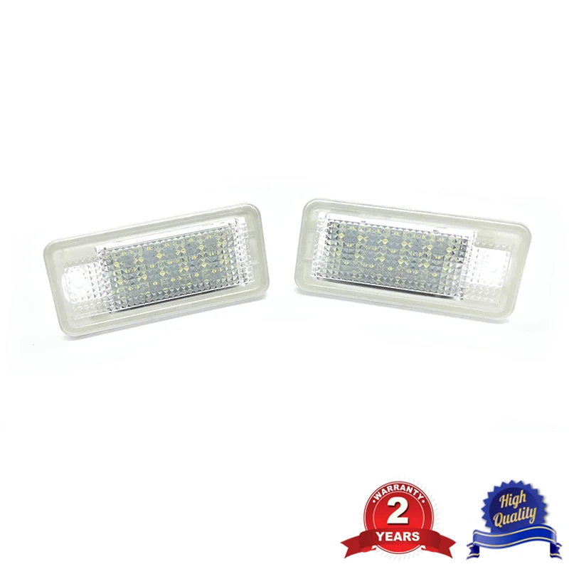 Pair LED Licence Plate Lights Lamp For Audi A3 S3 A4 B6 B7 S4 A6 C6 S6