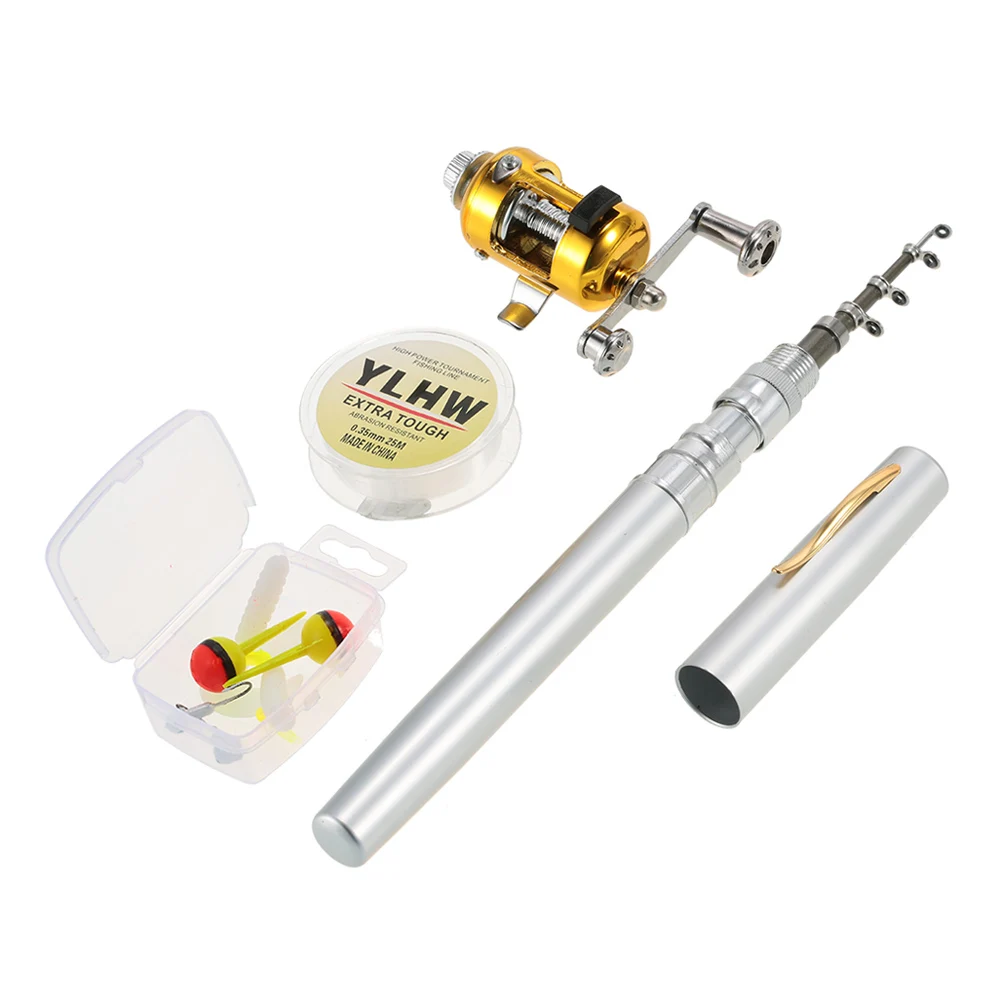 Portable Pocket Telescopic Mini Fishing Rod And Reel Combo Set With Fishing Line Hooks Soft Lures For Beginner Fishing