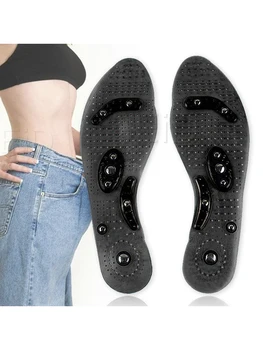 EiD Unisex Magnetic Massage Insoles Foot Acupressure Shoe Pads Therapy Slimming Insoles for Weight Loss Transparent Black Blue - Thumbnail 7