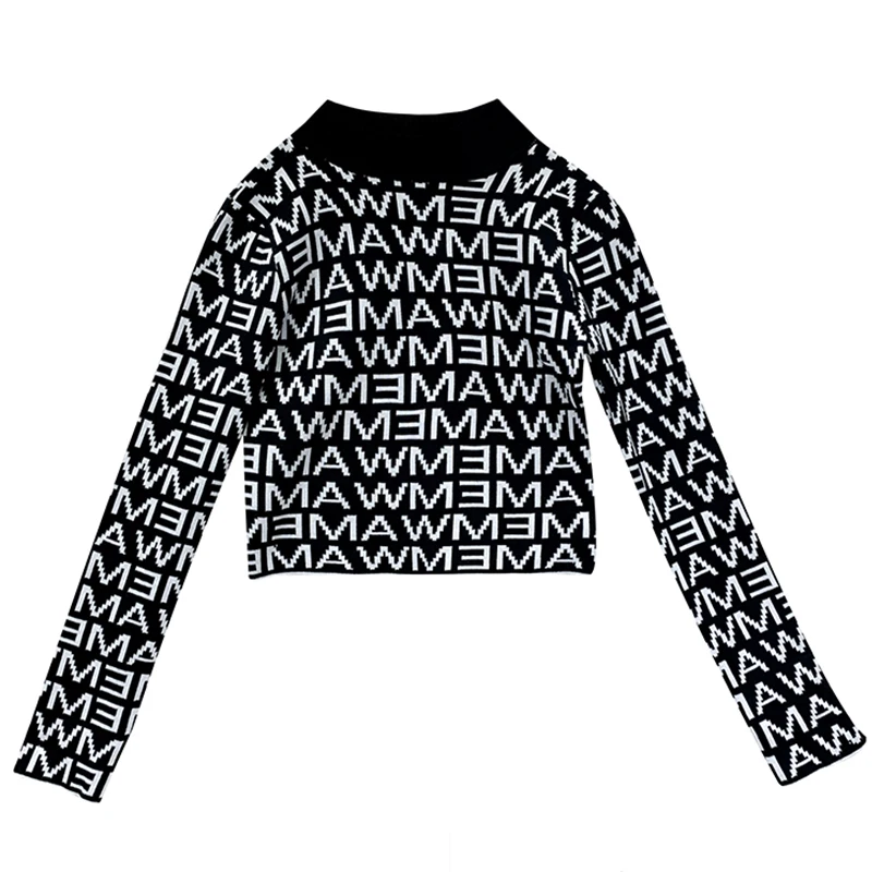 CHEERART уличная футболка женская с буквенным принтом Harajuku короткий топ с длинным рукавом трикотажная футболка женская зеленая мода осень
