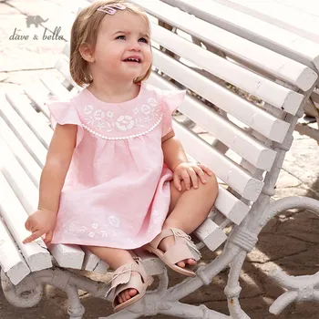 

DBS12720 dave bella summer baby girl's cute floral embroidery dress children fashion party dress kids infant lolita clothes