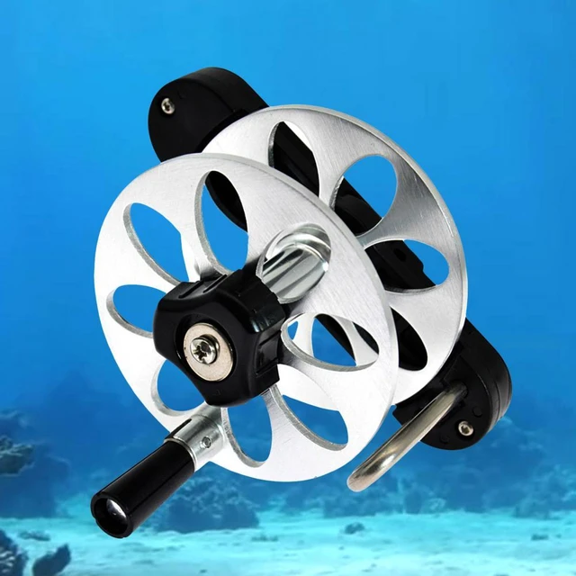 Fishing Reels Solid Adjustable Aluminum Alloy Speargun Split Spearfishing  Rope Capacity Wheels for Outdoors