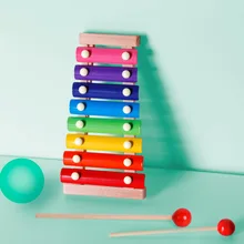 Детская деревянная игрушка-октава, пианино для детей раннего возраста, обучающая игрушка-музыкальный инструмент, Деревянное пианино-стук