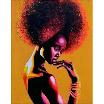 

DIY diamond embroidery African woman 5D diamond painting cross stitch square rhinestone mosaic home decoration