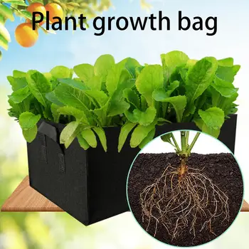 

5Pcs Rectangle Thick Felt Tomato Vegetable Grow Bag Garden Planter Pot Container Lightweight foldable, foldable when not in use.
