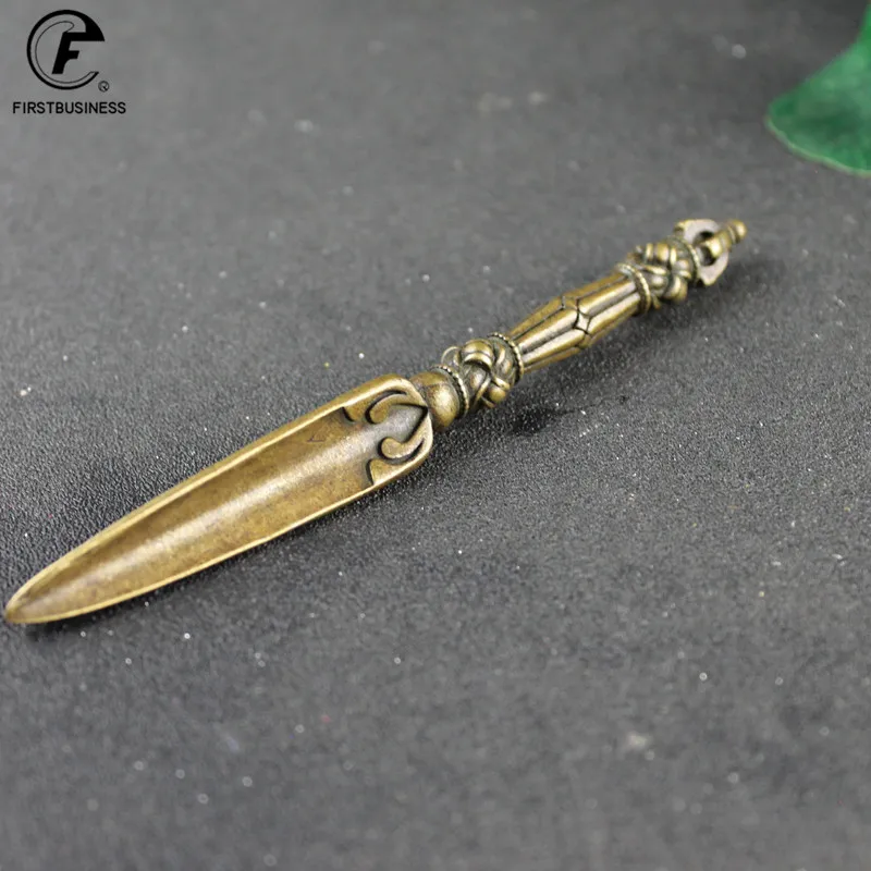 Tea Cutter Tea Needle Set Tea Making Tools Retro Brass Tibetan Magic Pestle Tea Needle Puer Tea Knives Cutter Prying Tool Accessory Craft Kung Fu Teasets Knife