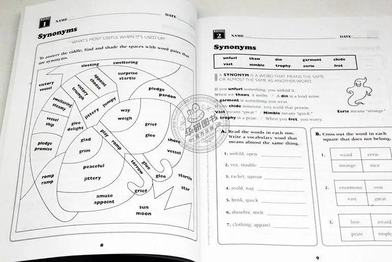 6 pcs/set English Vocabulary Workbook for Primary School Students Grade 1-6 English 240 Vocabulary New Hot Exercise Book Libro