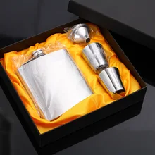 8 унций золотой серый или черный фляжка с 2 чашками и одной воронкой в подарочной коробке для подружки невесты или жениха