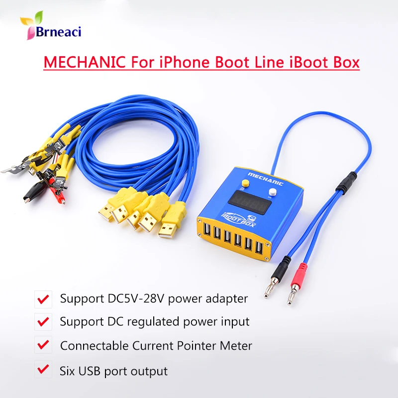 

MECHANIC 6 USB Power Supply Battery Test Cable Open Boot Line For iPhone 6 6SP 7 7P 8 8P X XS MAX Android Samsung Huawei Xiaomi
