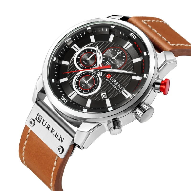 

New Men's Watch Belt Calendar Waterproof Quartz Watch Multi Function Student Watch Fashion Brand Men's Watch