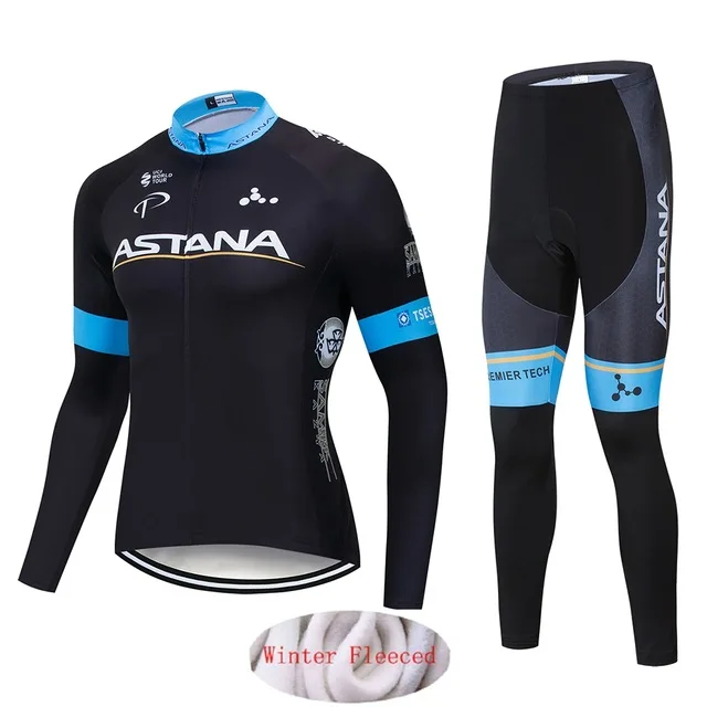 Астана traje de Ropa de Invierno Jersey de Ciclismo de Polar térmica manga larga Ropa Ciclismo MTB bicicleta - Цвет: 7