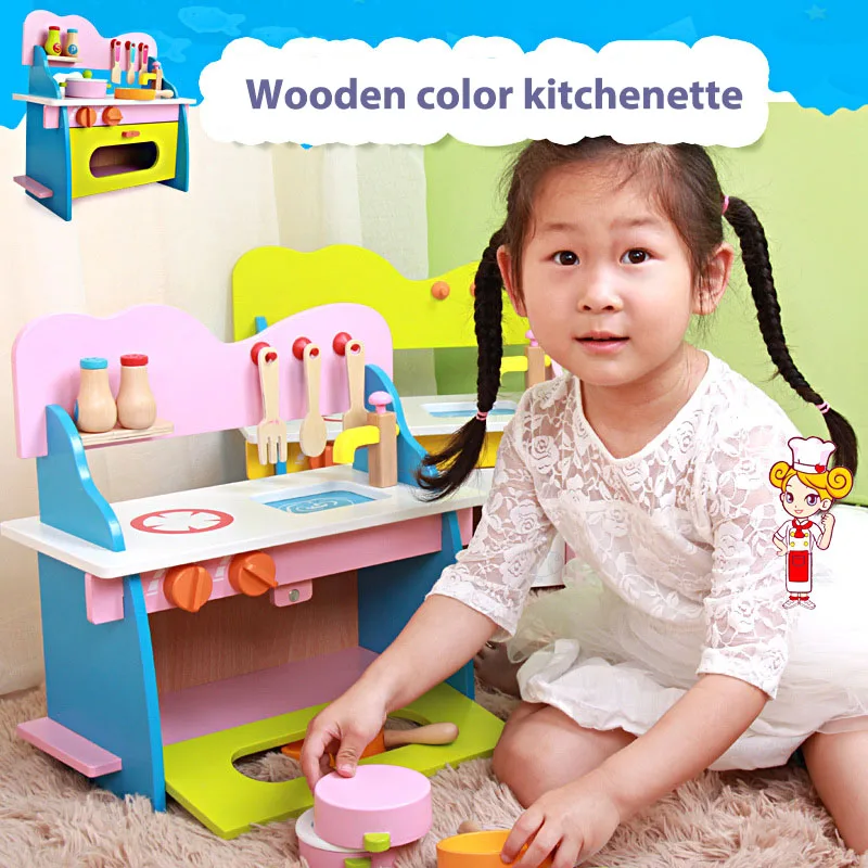 Wooden colorful disassembly gas stove puzzle simulation baby mini kitchen early childhood education play toys