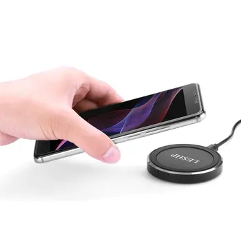 

Leshp Portable Overcharge-Protection Lightweight Anti-Slip Ultra-Thin Led Indicator Usb Port Fast Charging Wireless Charger