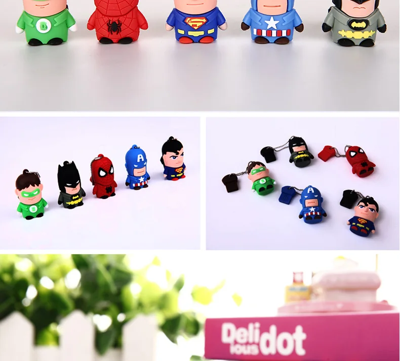USB флеш-накопитель usb2.0, Супермен, Бэтмен, Человек-паук, Капитан Америка, 10 моделей, 4 ГБ, 8 ГБ, 16 ГБ, 32 ГБ, мультяшная флешка